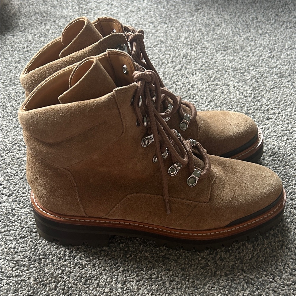 Marc Fisher Brown Suede Lace-Up Boots